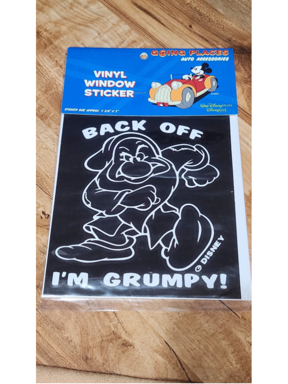 Disney Grumpy "Back Off" Vinyl Window Sticker
